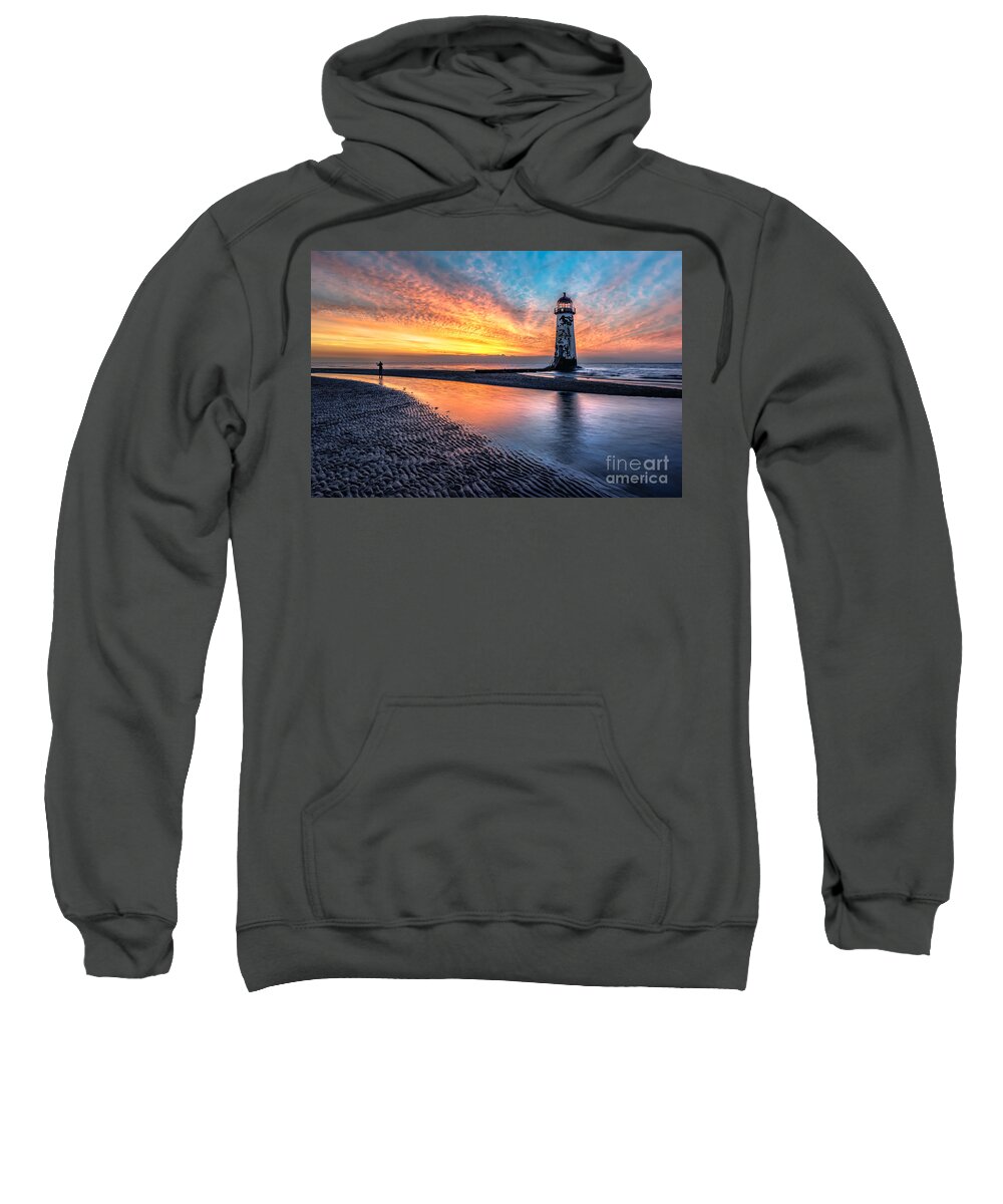 Sunset Sweatshirt featuring the photograph Lighthouse Sunset #2 by Adrian Evans