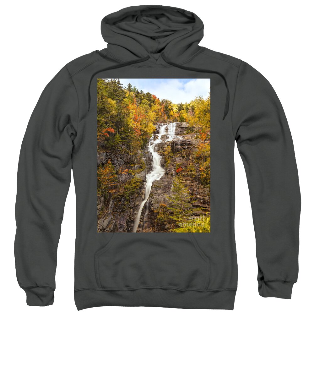 Silver Cascade Sweatshirt featuring the photograph Silver Cascade waterfall White Mountains New Hampshire #2 by Ken Brown