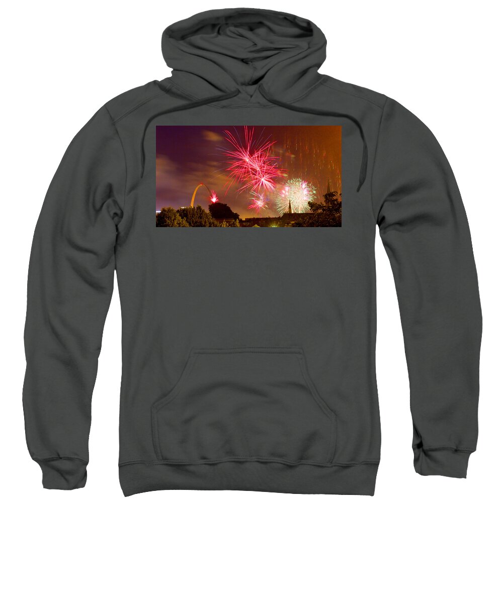 St Louis Arch Sweatshirt featuring the photograph 4th of July in St Louis by Garry McMichael
