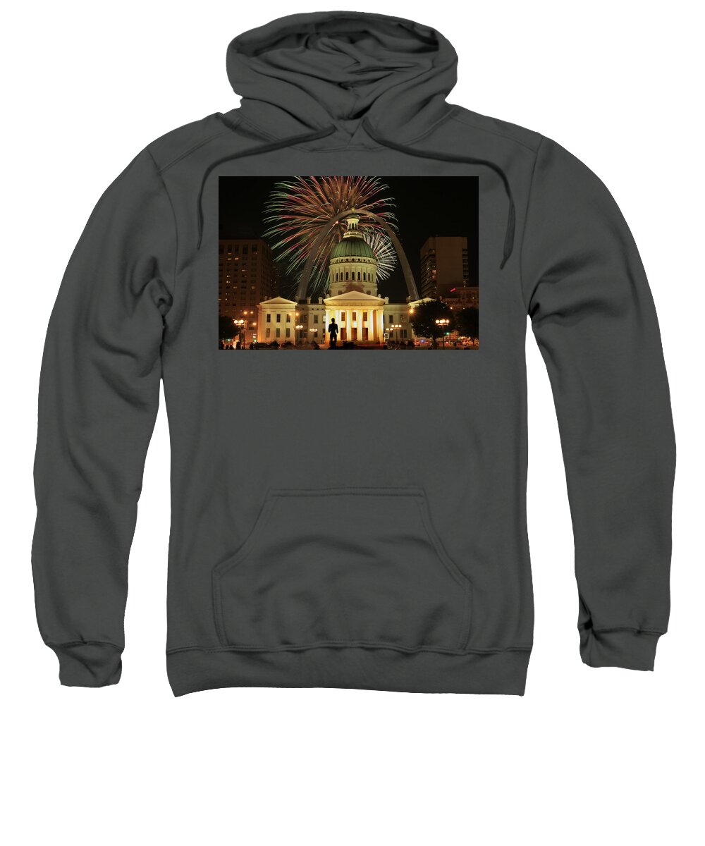 St Louis Arch Sweatshirt featuring the photograph 4th of July St Louis style by Garry McMichael