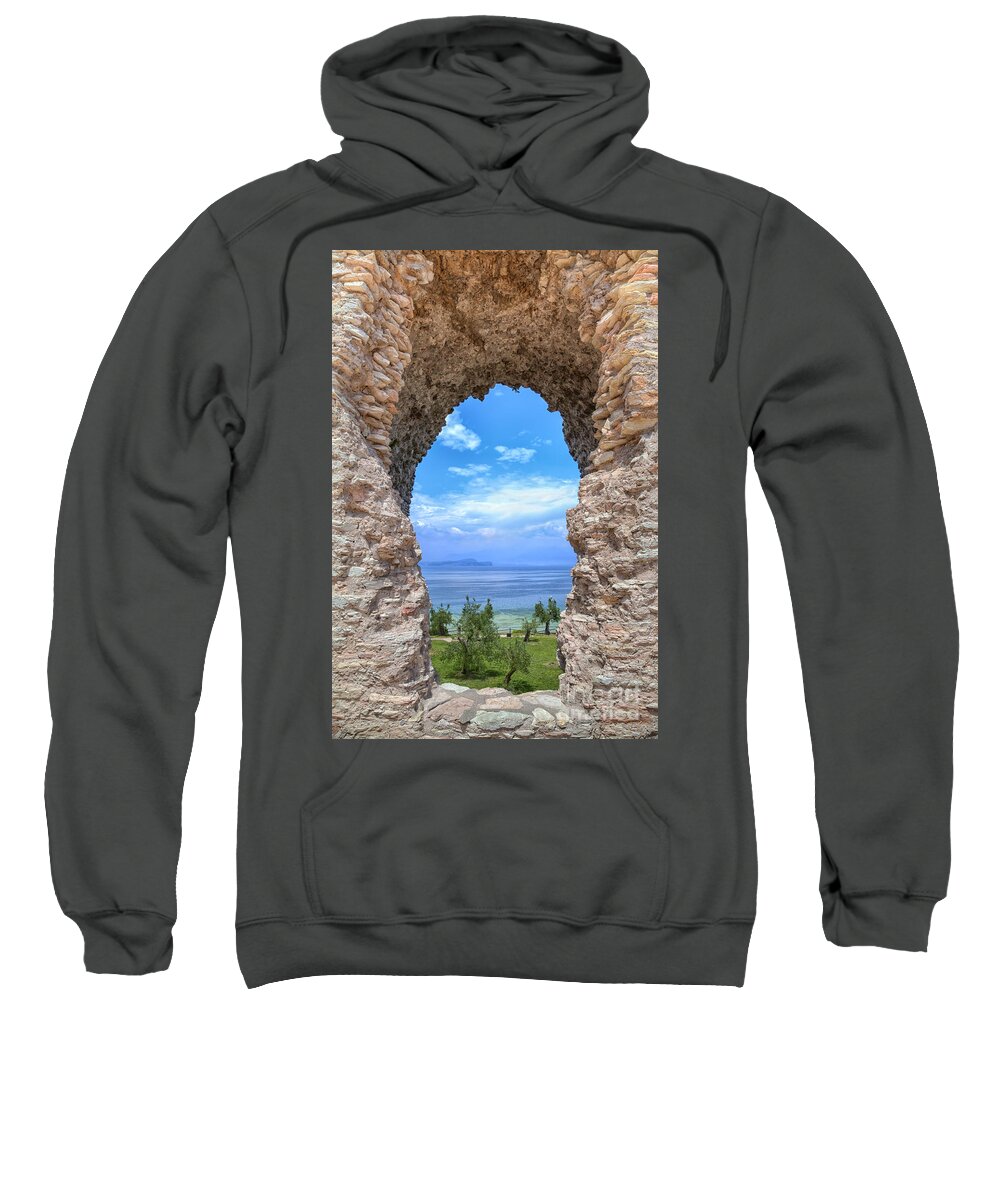 Lago Di Garda Sweatshirt featuring the photograph Grotto Catullus in Sirmione at the Lake Garda #5 by Gina Koch