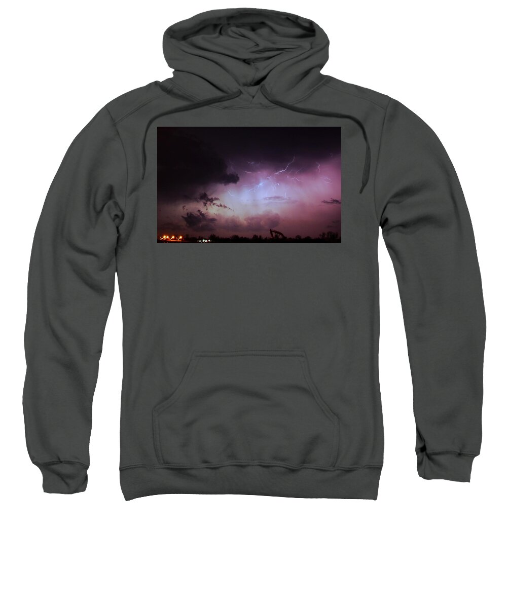 Stormscape Sweatshirt featuring the photograph Our 1st Severe Thunderstorms in South Central Nebraska #3 by NebraskaSC