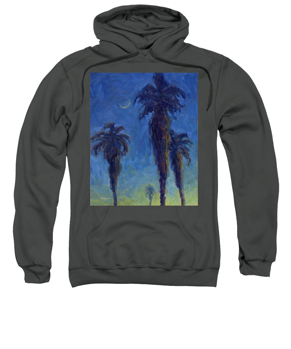 Forest Sweatshirt featuring the painting Hot Summer Palms by Konnie Kim