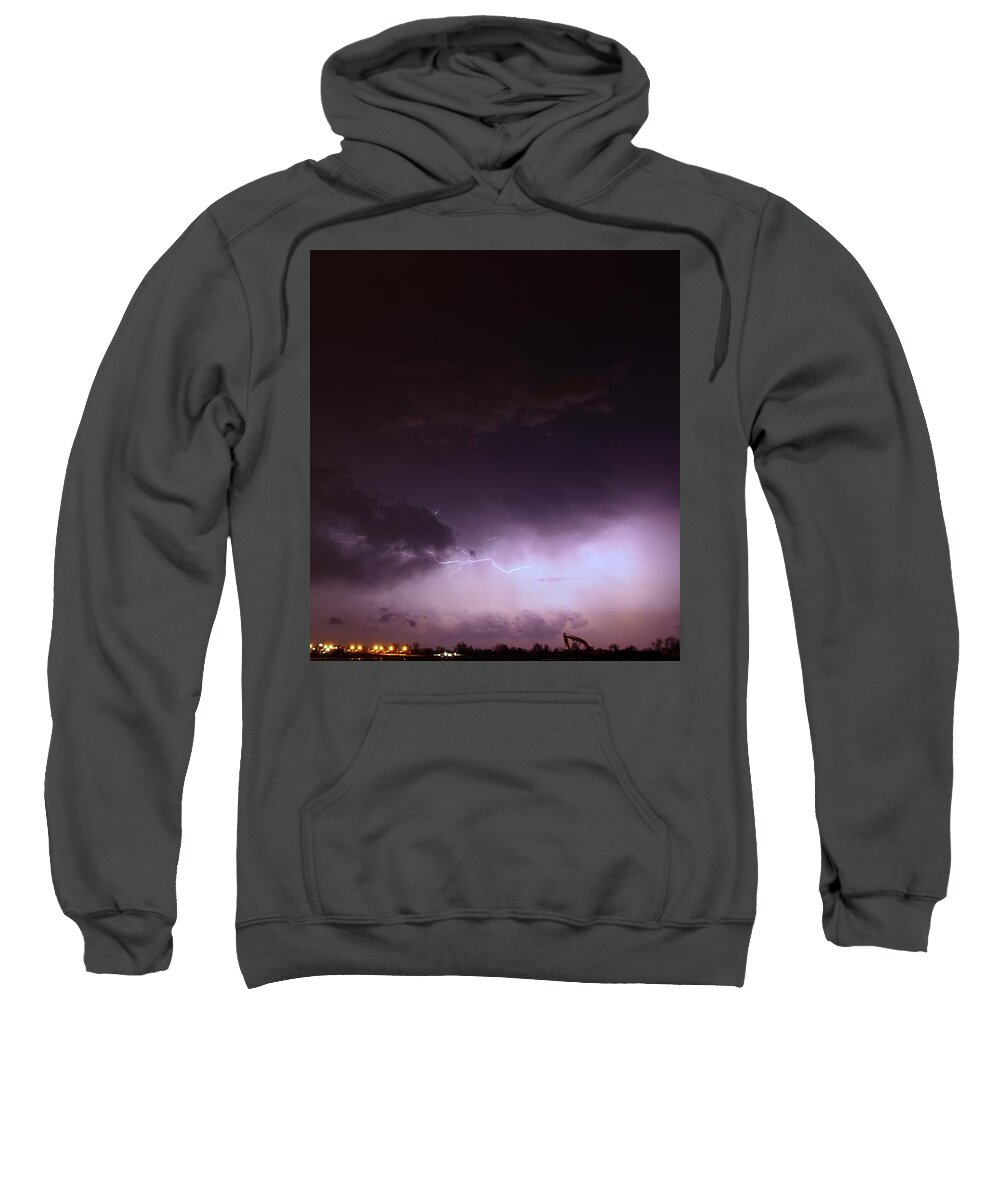 Stormscape Sweatshirt featuring the photograph Our 1st Severe Thunderstorms in South Central Nebraska #21 by NebraskaSC