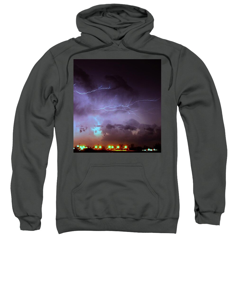 Stormscape Sweatshirt featuring the photograph Our 1st Severe Thunderstorms in South Central Nebraska #14 by NebraskaSC