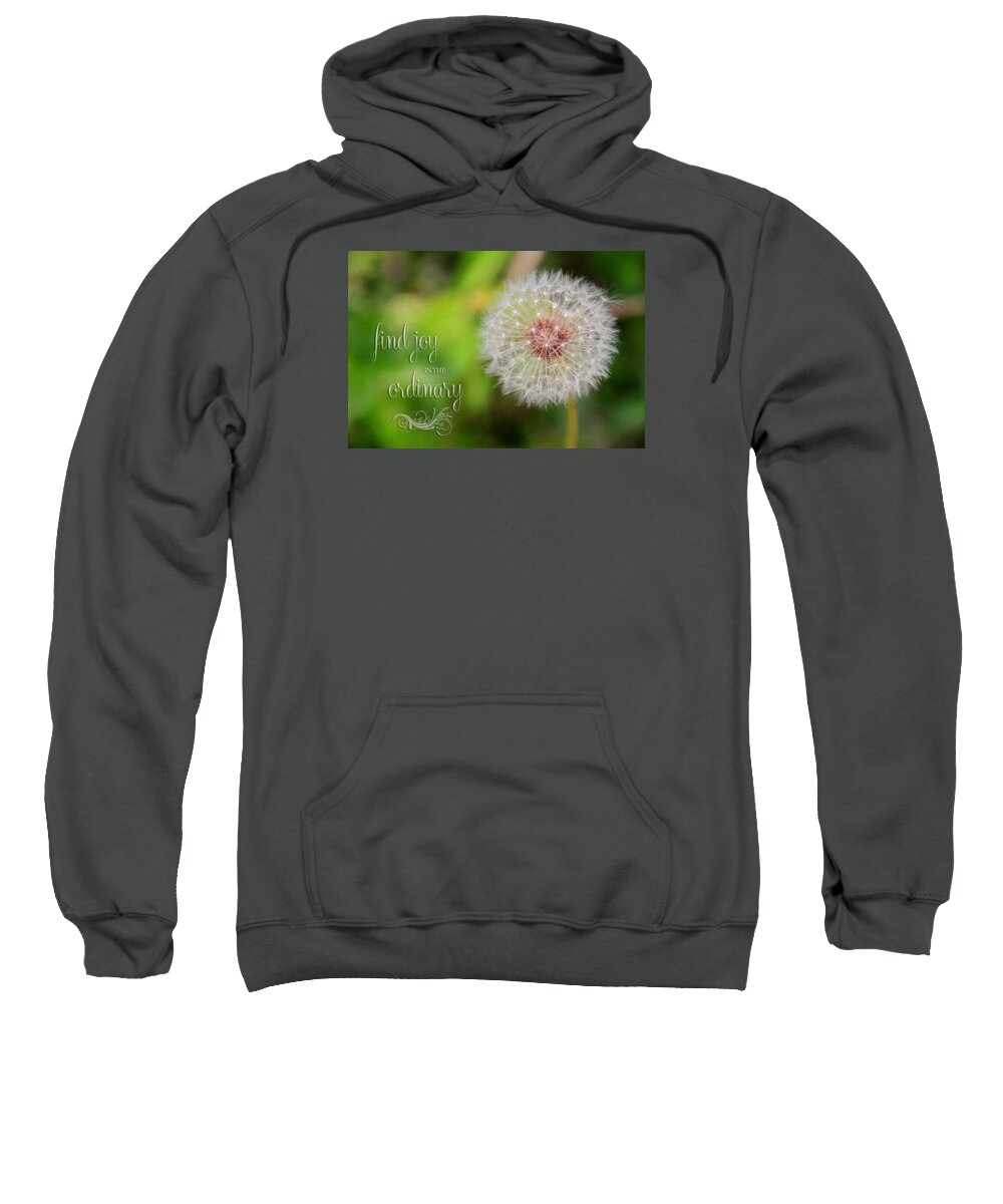 Flower Artwork Sweatshirt featuring the photograph A Dandy Dandelion with Message by Mary Buck