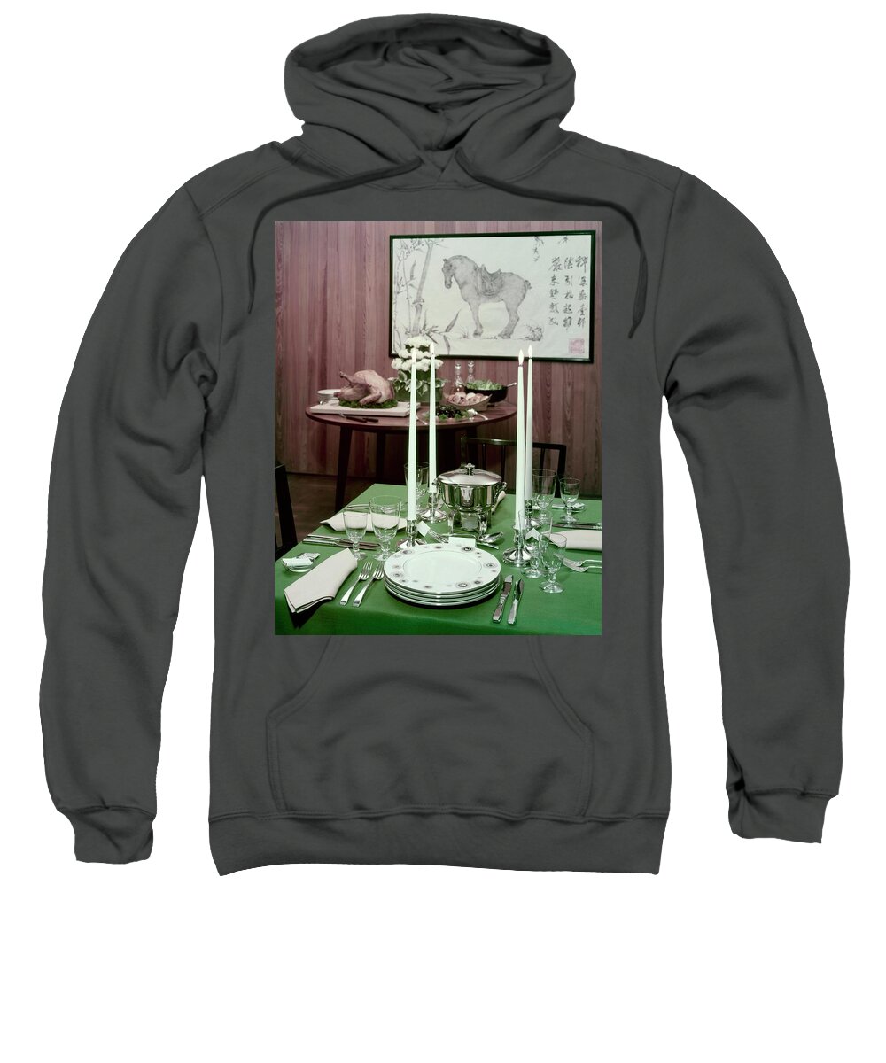 Indoors Sweatshirt featuring the photograph A Green Table by Wiliam Grigsby