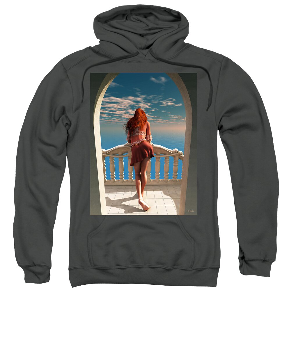 Girl Sweatshirt featuring the digital art A room with a view by Britta Glodde