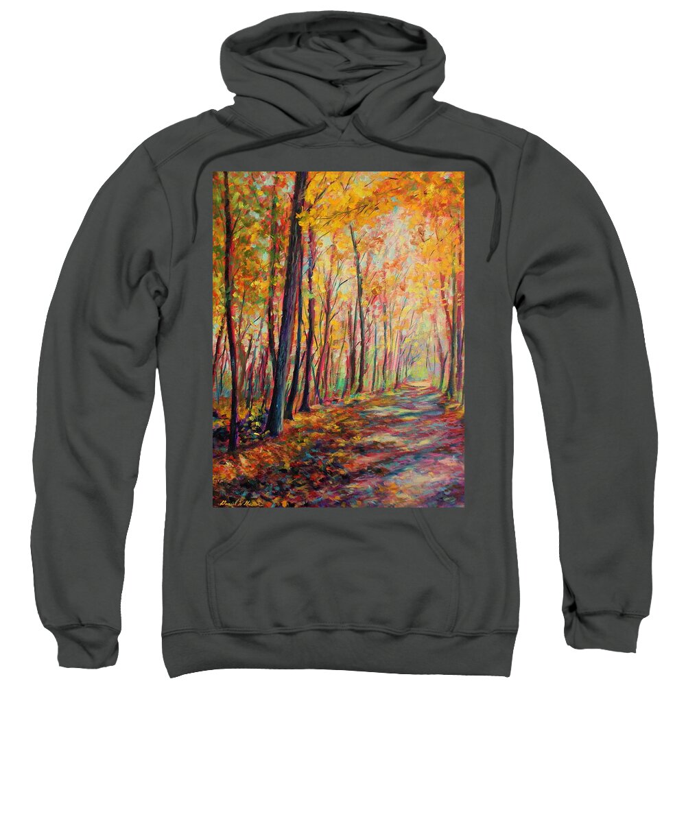 Fall Sweatshirt featuring the painting A warm autumn day by Daniel W Green