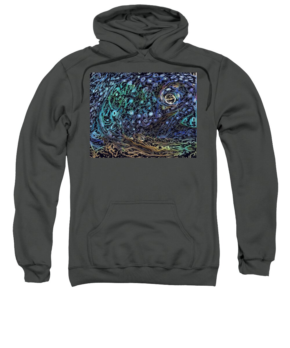 Fish Sweatshirt featuring the painting Abstract 005E by Will Barger