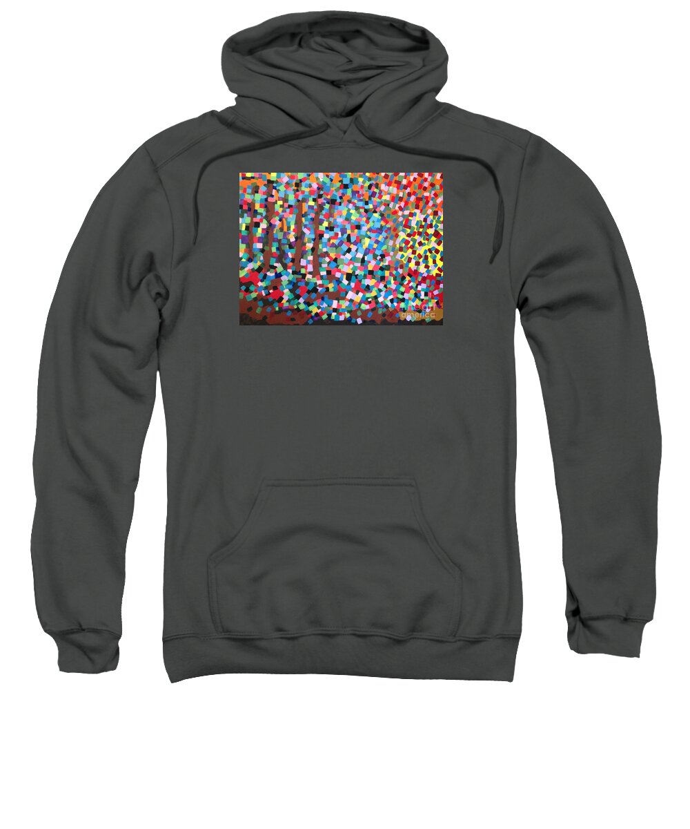 Abstract Sweatshirt featuring the painting Abstract-Colours by Monika Shepherdson
