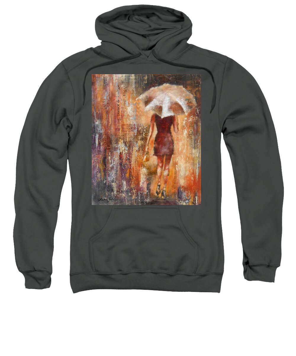 Lady Sweatshirt featuring the painting Abstract Lady 3 by Susan Goh