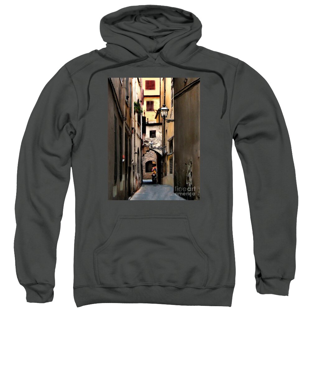 Florence Sweatshirt featuring the photograph Alley in Florence 1 by Jennie Breeze