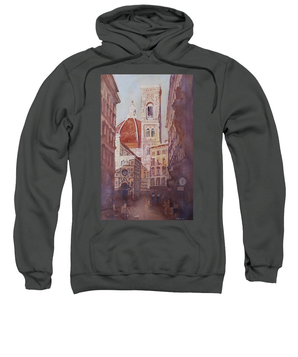 Duomo Campainula Sweatshirt featuring the painting And Suddenly The Duomo by Jenny Armitage