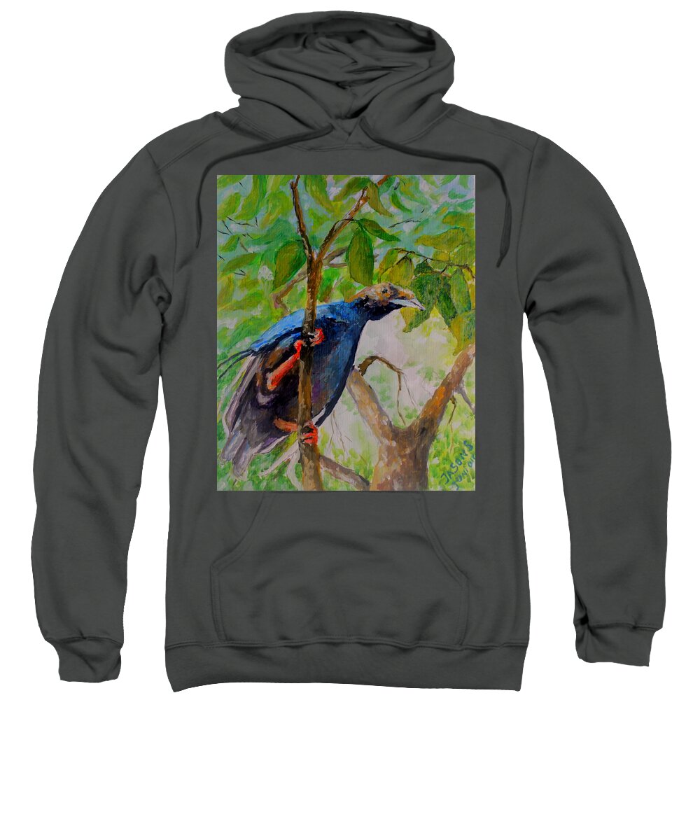 Bird Sweatshirt featuring the painting Angel Bird of North Moluccas by Jason Sentuf
