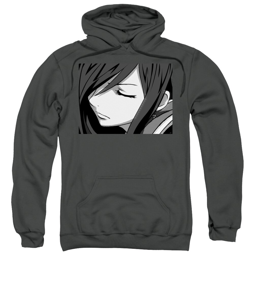 Download Cute Black And White Aesthetic Anime Girl With Hoodie Wallpaper   Wallpaperscom