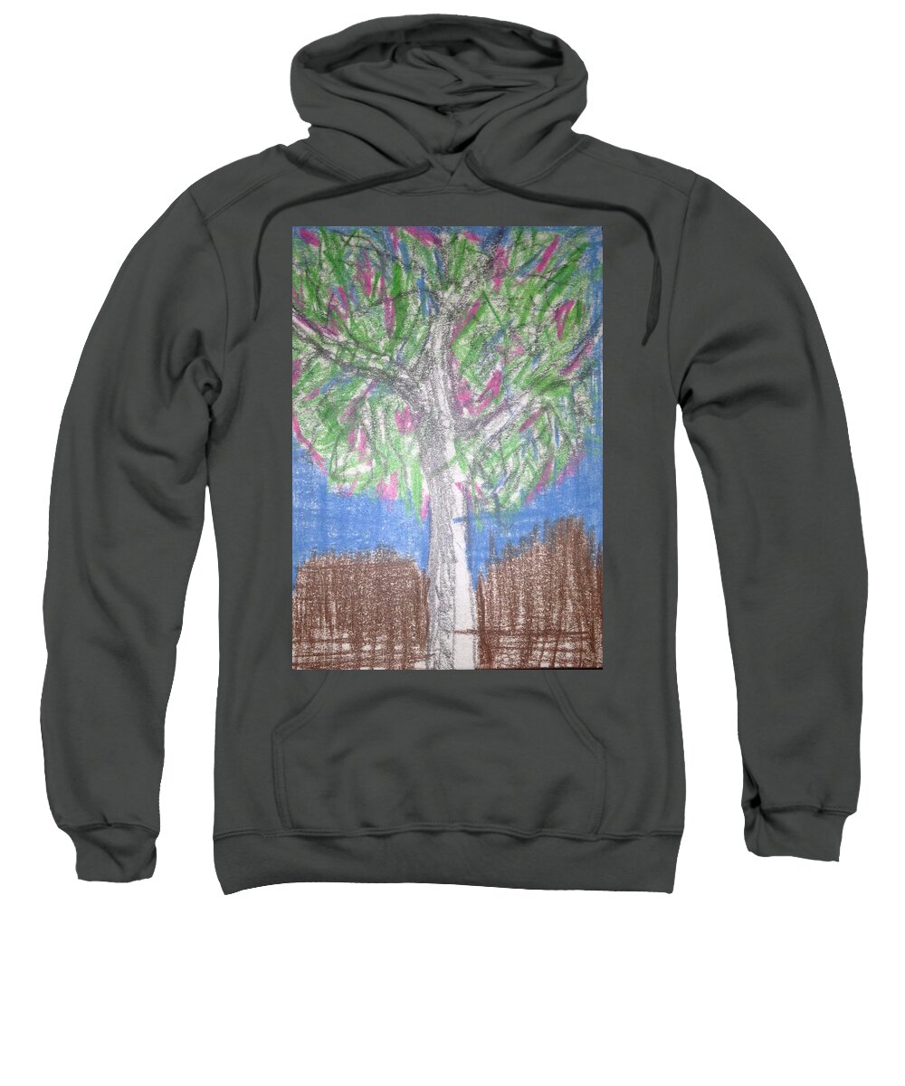 Tree Sweatshirt featuring the drawing Apple Tree by Erika Jean Chamberlin