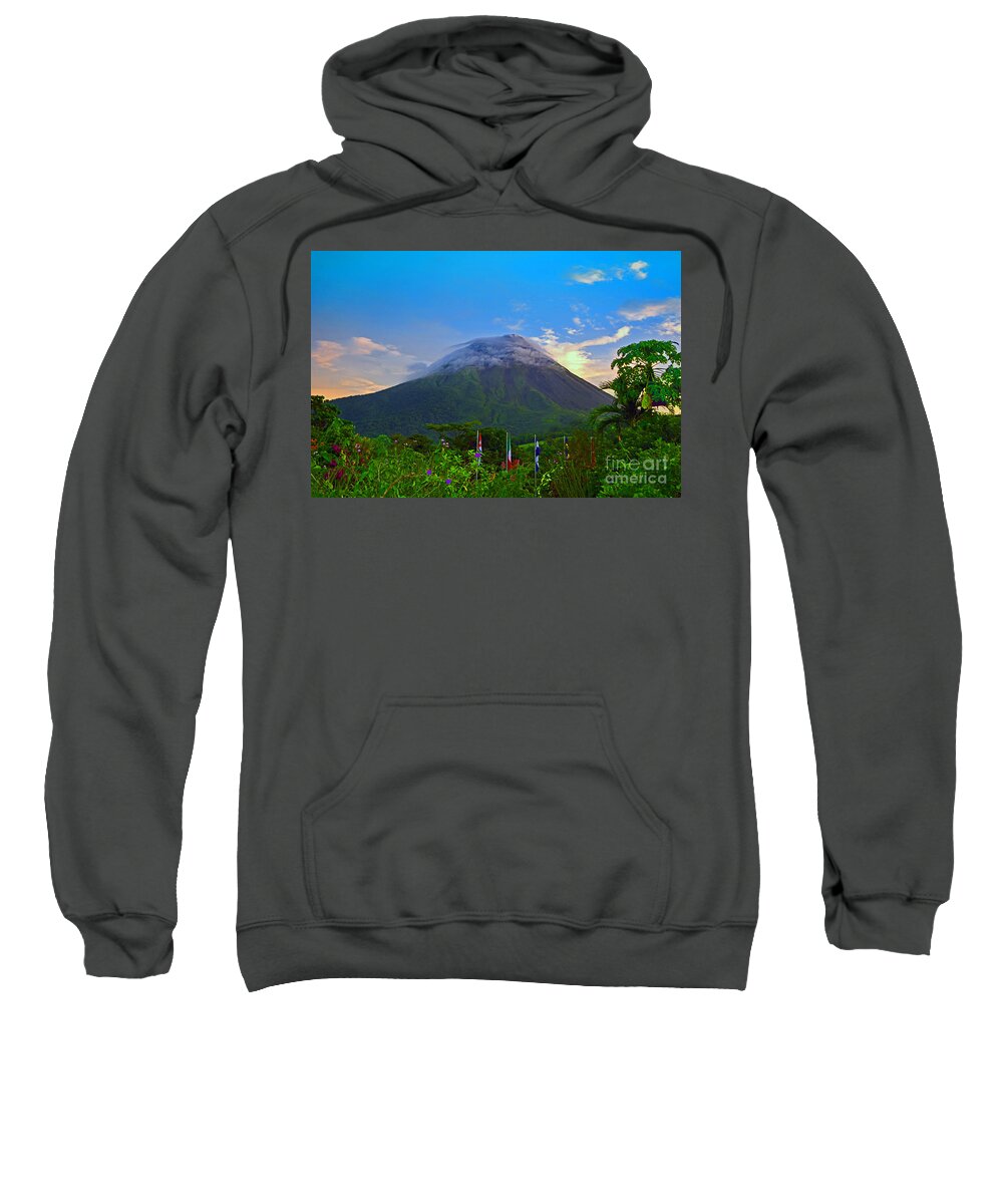 Arenal Sweatshirt featuring the photograph Arenal Volcano Costa Rica by Gary Keesler