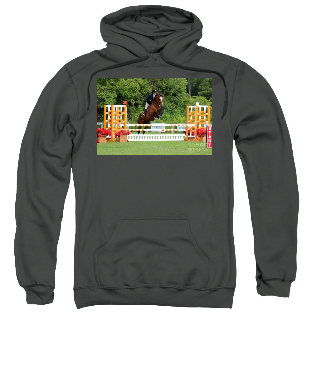 Horse Sweatshirt featuring the photograph At-c-jumper29 by Janice Byer