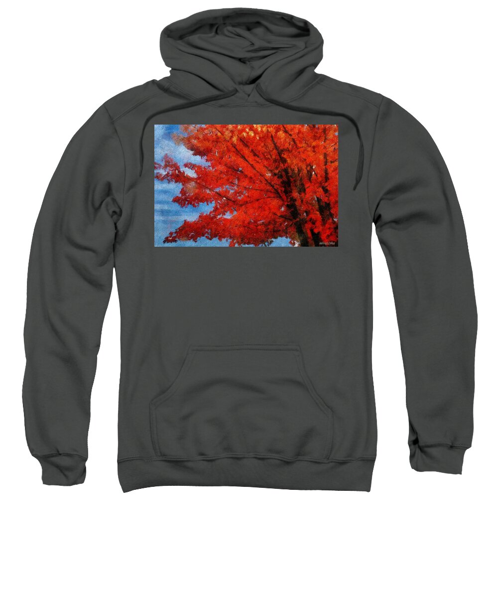 Autumn Sweatshirt featuring the painting Autumn Fire by Jeffrey Kolker