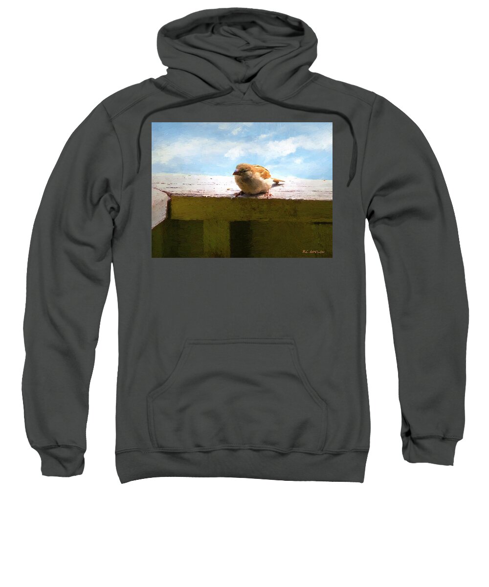 Bird Sweatshirt featuring the painting Aw Shucks by RC DeWinter