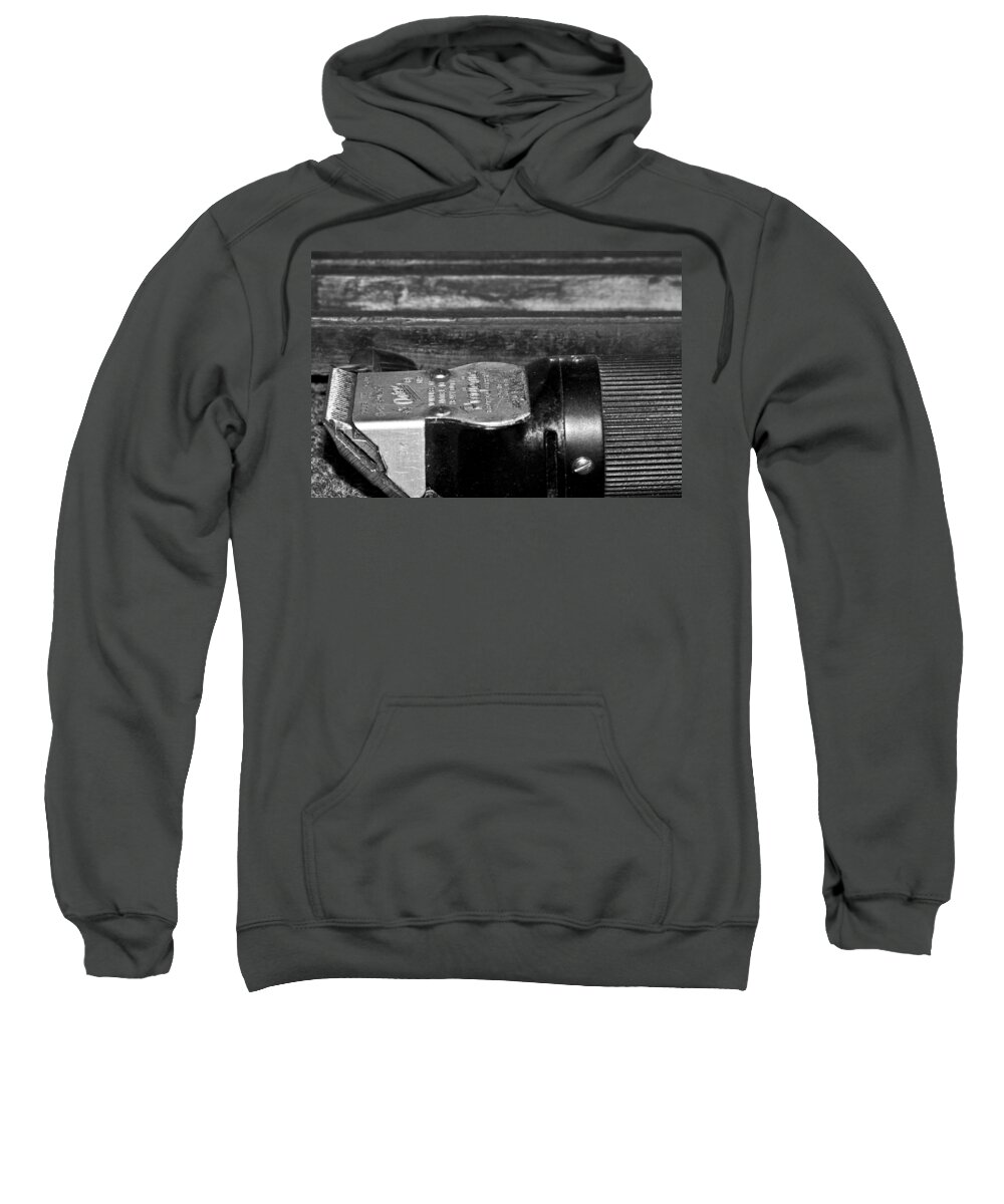 Barber Sweatshirt featuring the photograph Barber Shop 2 BW by Angelina Tamez