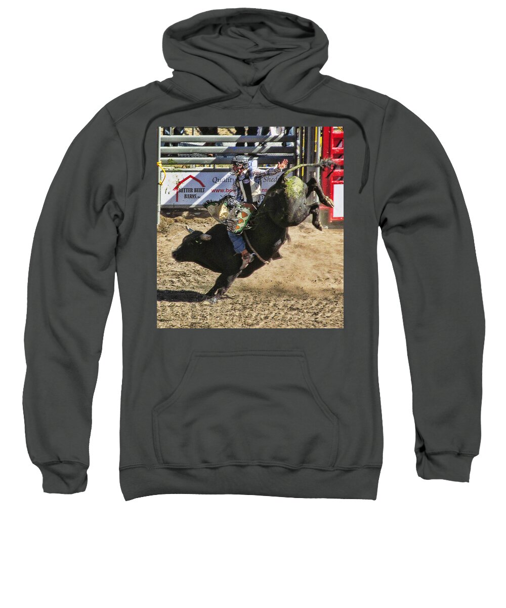 Ron Roberts Photography Sweatshirt featuring the photograph Bareback Bull riding by Ron Roberts