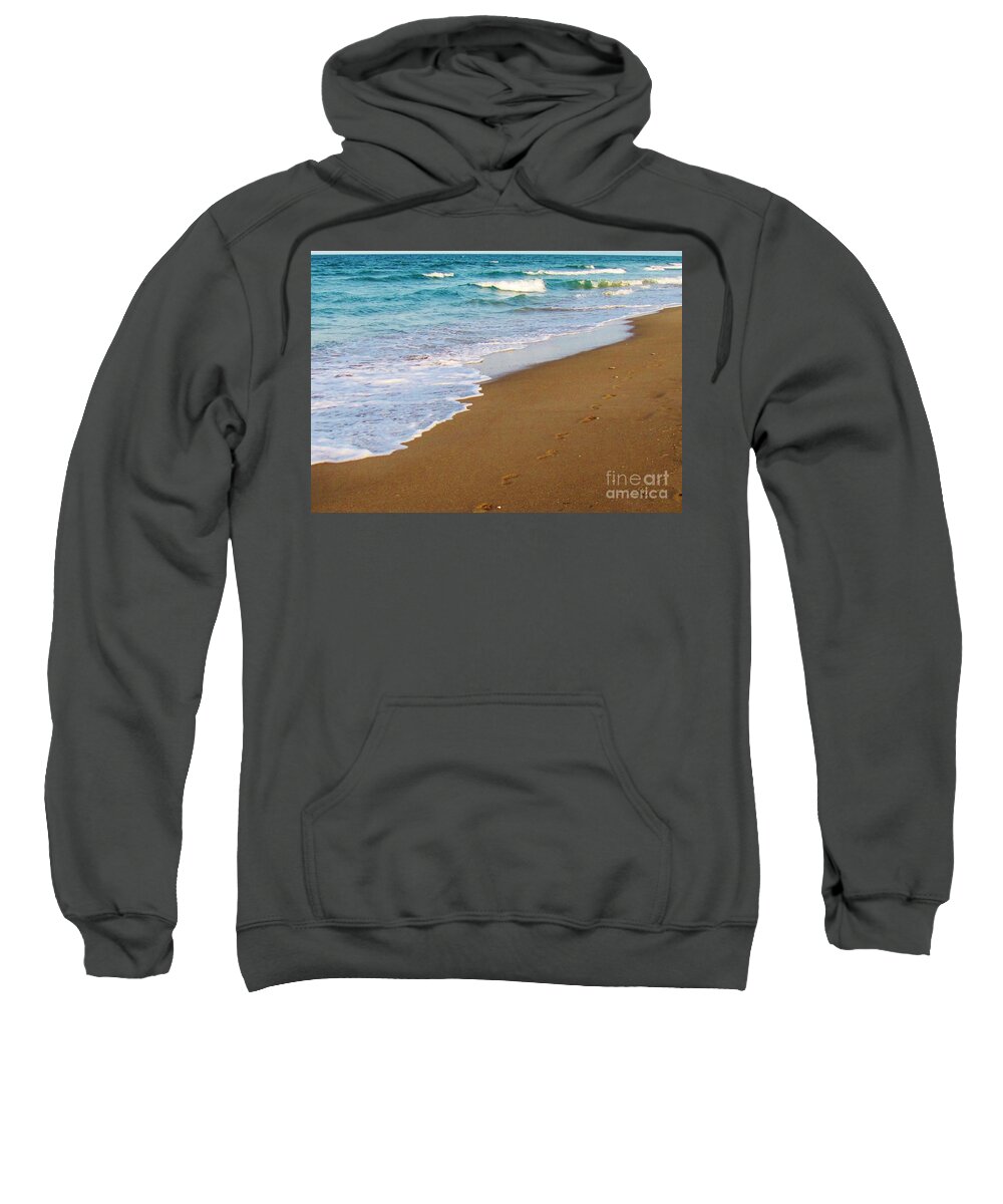 Kerisart Sweatshirt featuring the photograph Beach Stroll by Keri West