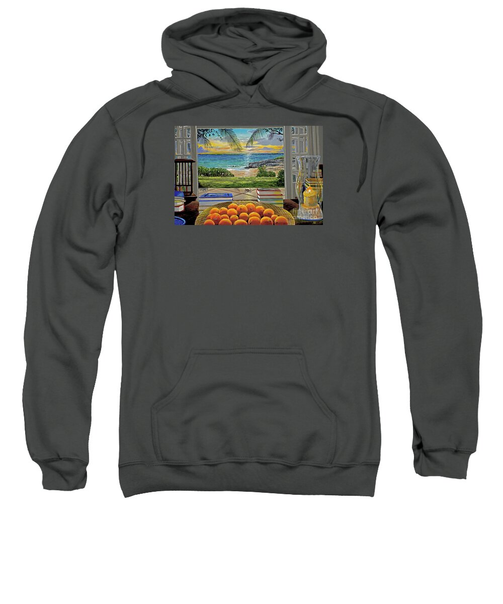 Beach Sweatshirt featuring the painting Beach View by Carey Chen