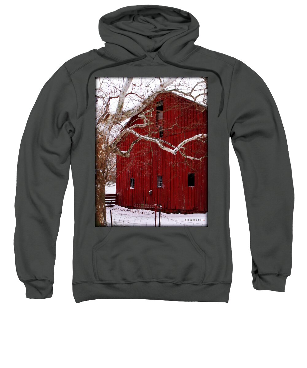 Big Red Bird House Sweatshirt featuring the photograph Big Red Bird House by Edward Smith