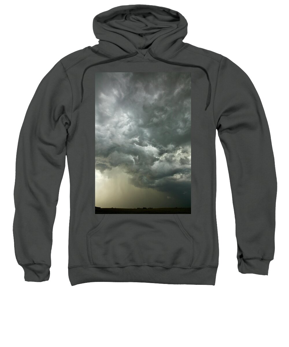 00559185 Sweatshirt featuring the photograph Billowing Clouds At Sunset North Dakota by 