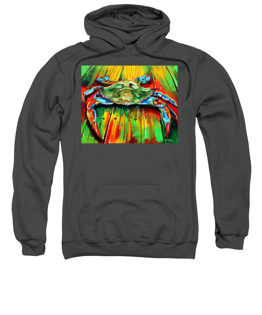 Blue Crab Sweatshirt featuring the painting Blue Crab by Karl Wagner