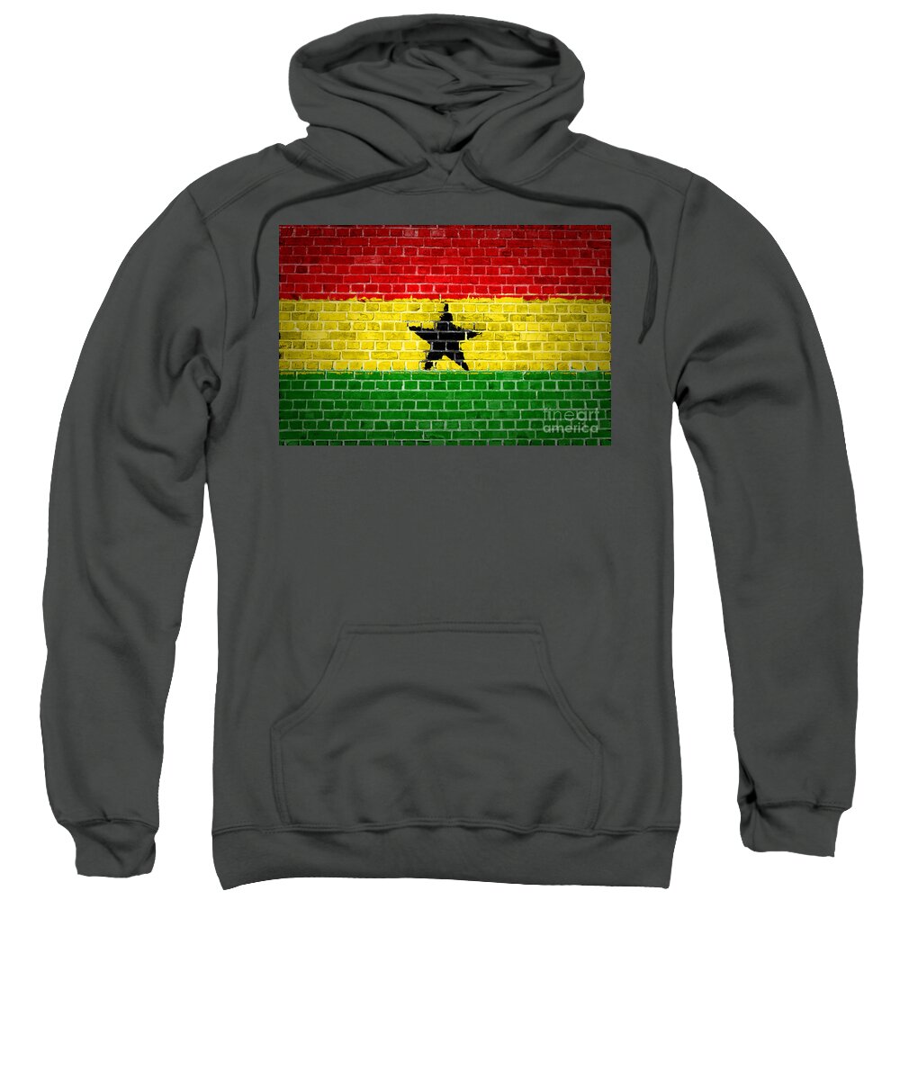 Ghana Sweatshirt featuring the digital art Brick Wall Ghana by Antony McAulay