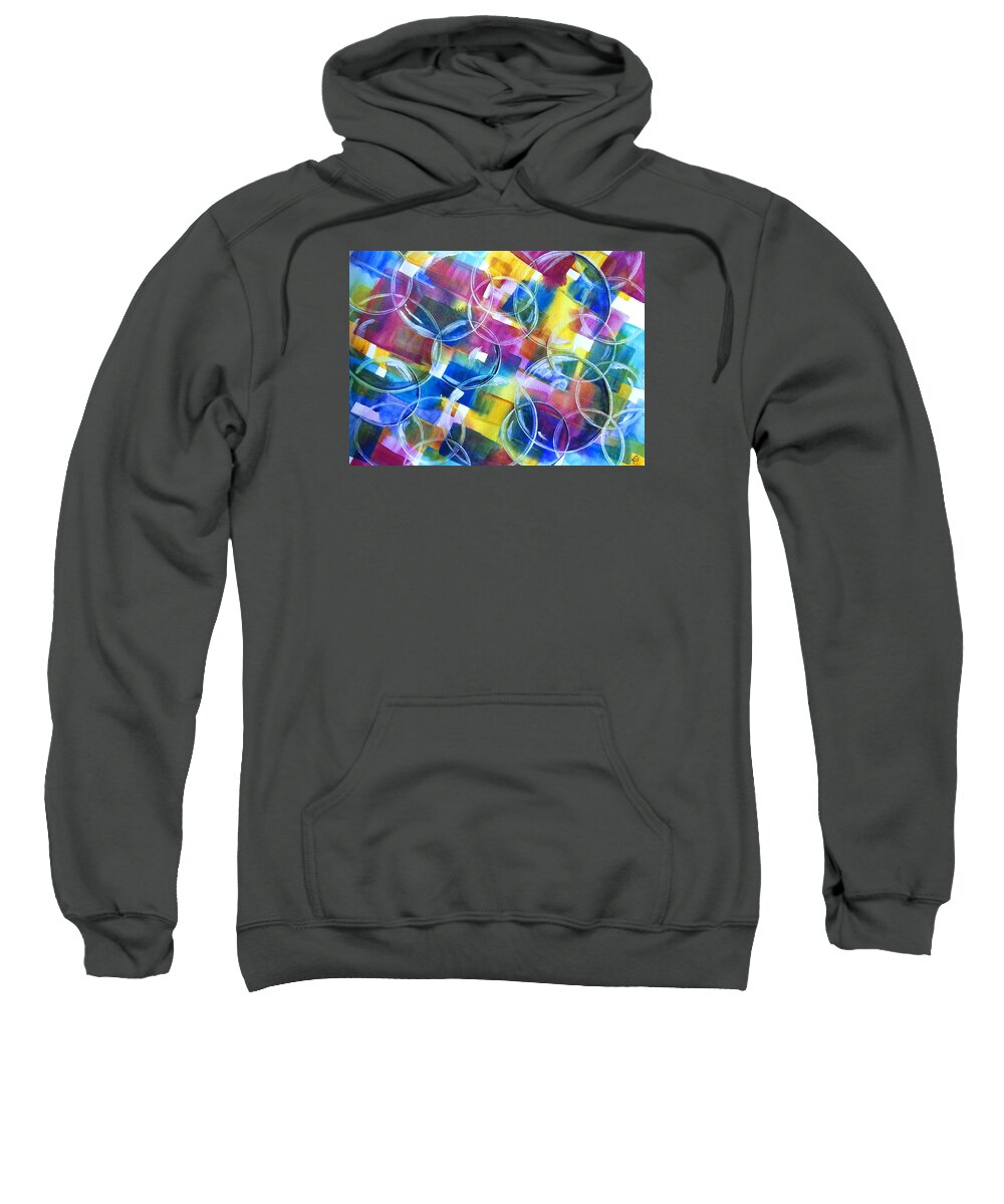 Ksg Sweatshirt featuring the painting Bubble Fun by Kim Shuckhart Gunns