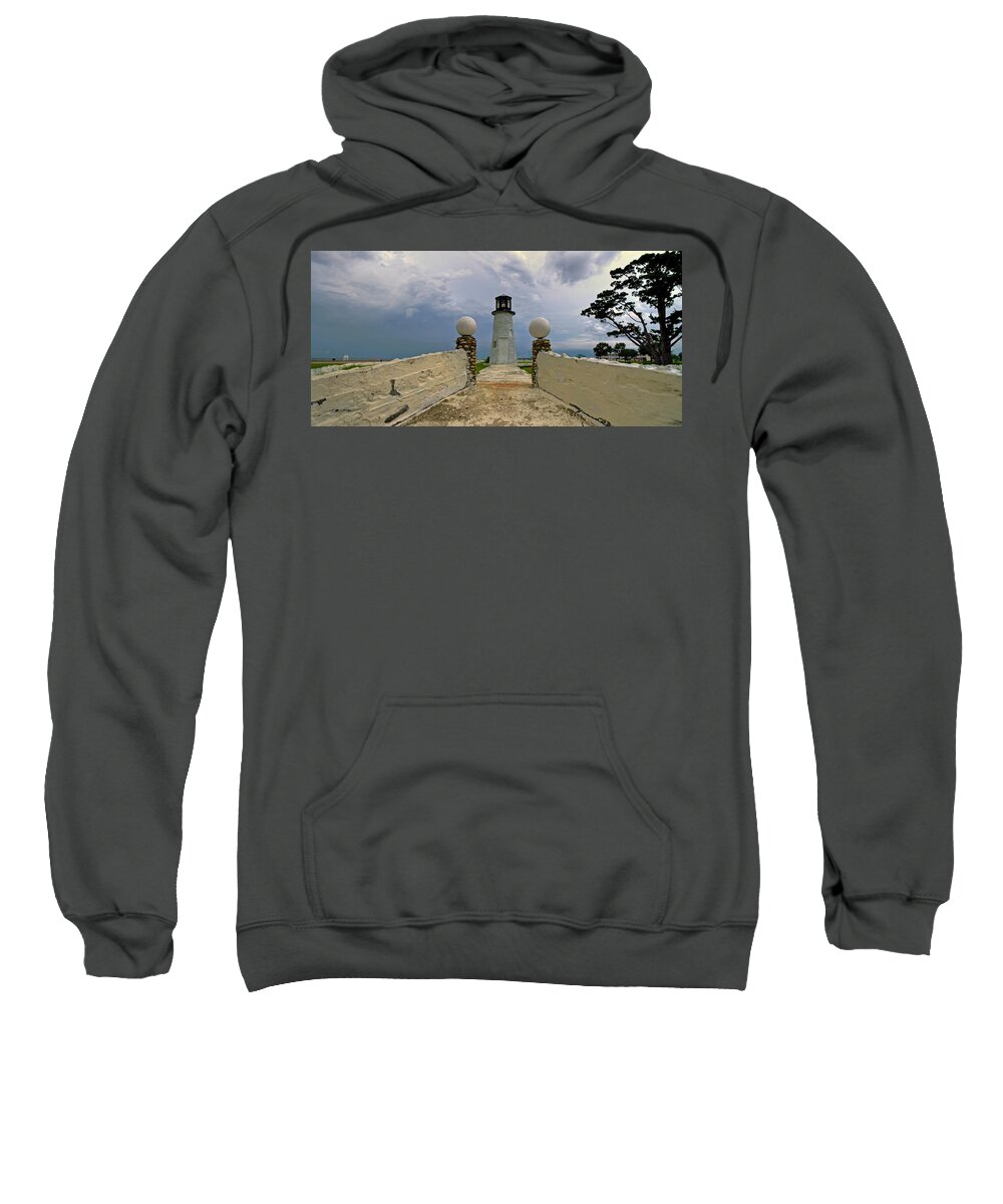 Buckroe Sweatshirt featuring the photograph Buckroe Beach Lighthouse by Jerry Gammon