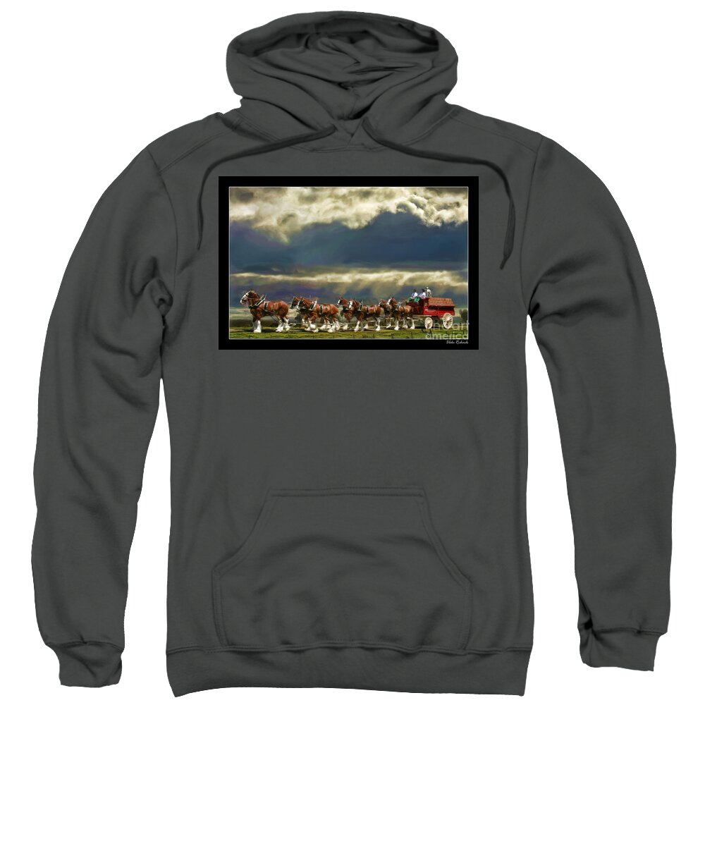 Budweiser Clydesdales Sweatshirt featuring the photograph Budweiser Clydesdales Paint 1 by Blake Richards