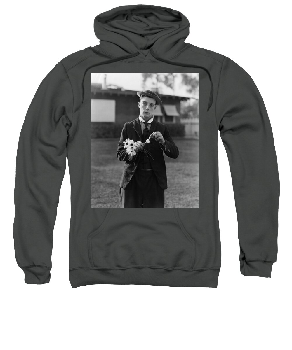 Movie Poster Sweatshirt featuring the photograph Buster Keaton Portrait by Georgia Clare