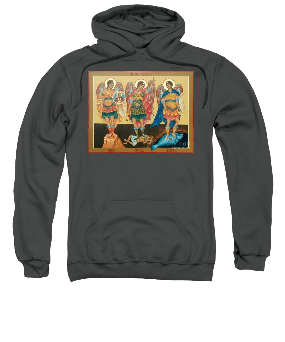 Icon Sweatshirt featuring the painting Byzantine Icon by Archangelus Gallery