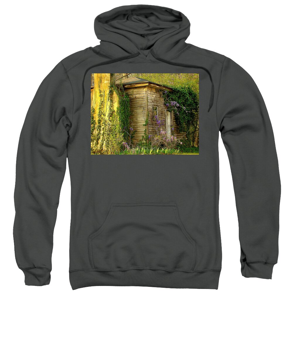 Fine Art Sweatshirt featuring the photograph Cabin in the Back by Rodney Lee Williams