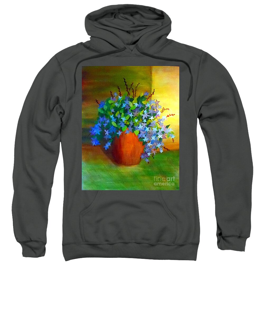 Campanula Sweatshirt featuring the painting Campanula in Terra Cotta by Desiree Paquette