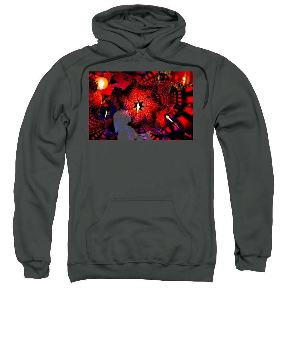 Candlelight Sweatshirt featuring the digital art Candlelight by Lisa Yount