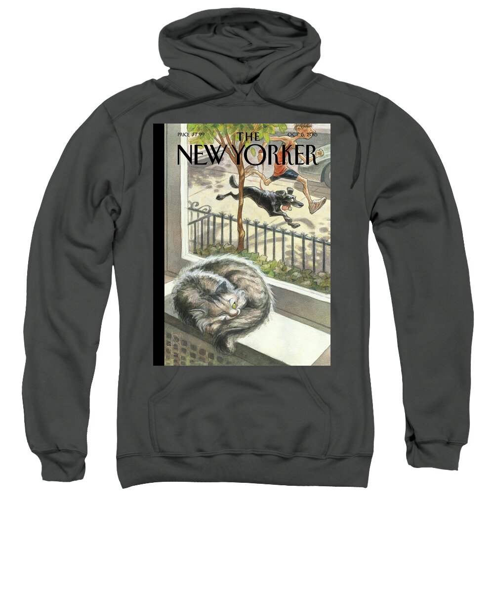 Cat Sweatshirt featuring the painting Catnap by Peter de Seve