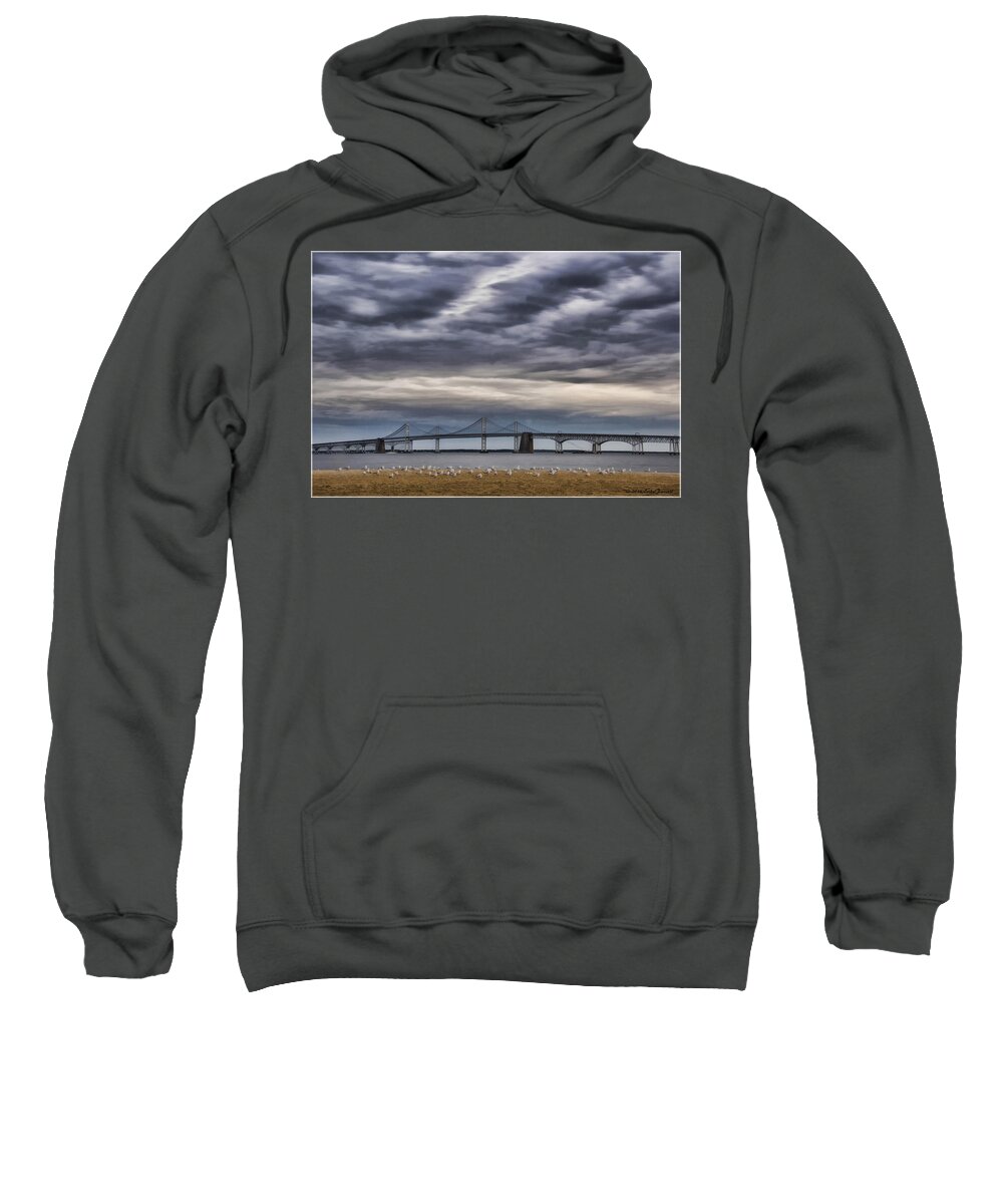 Water Sweatshirt featuring the photograph Chesapeake Bay Bridge by Erika Fawcett