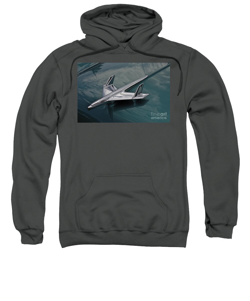 Plane Sweatshirt featuring the photograph Chrome Airplane Hood Ornament by Linda Bianic