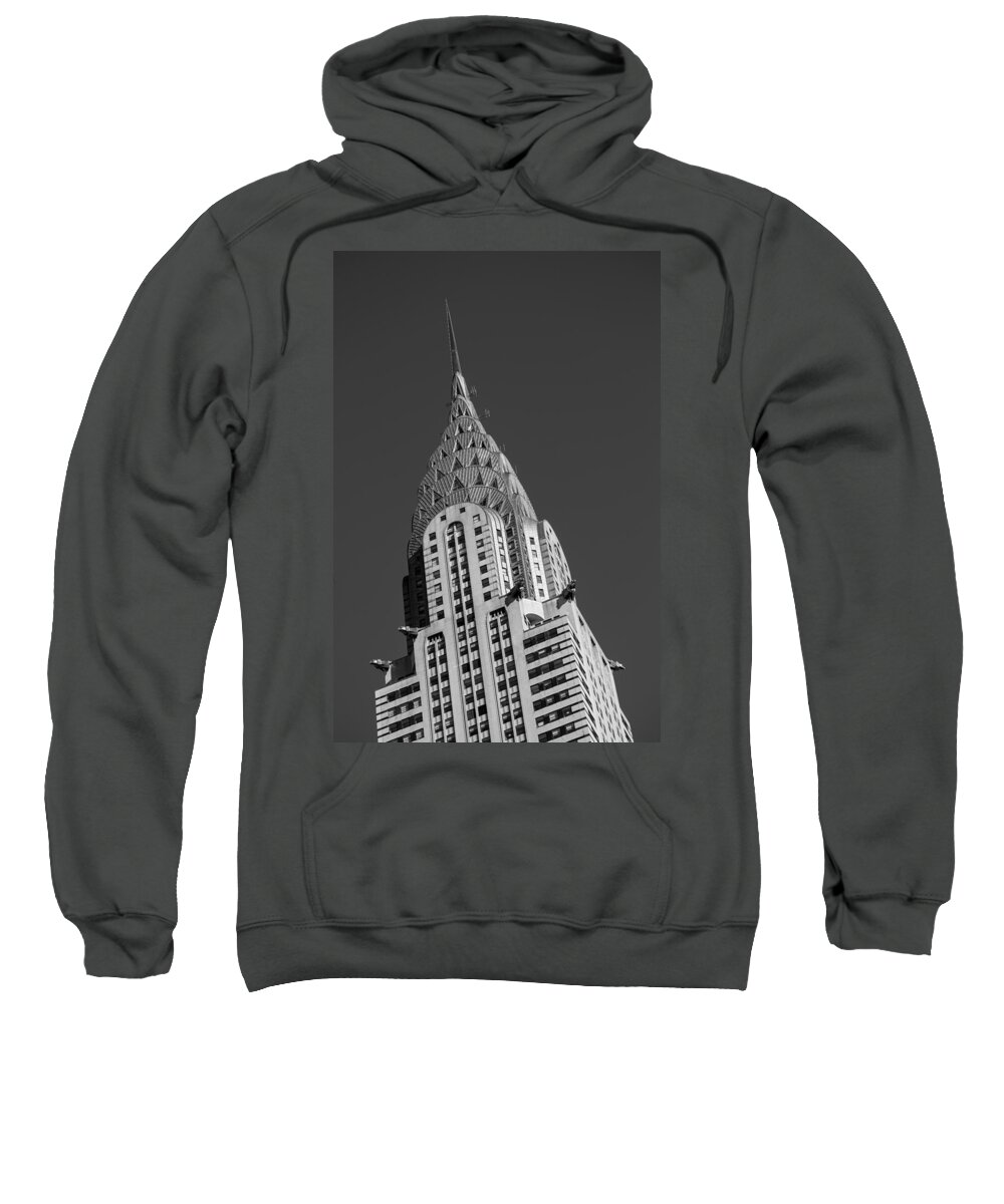 Chrysler Building Sweatshirt featuring the photograph Chrysler Building BW by Susan Candelario