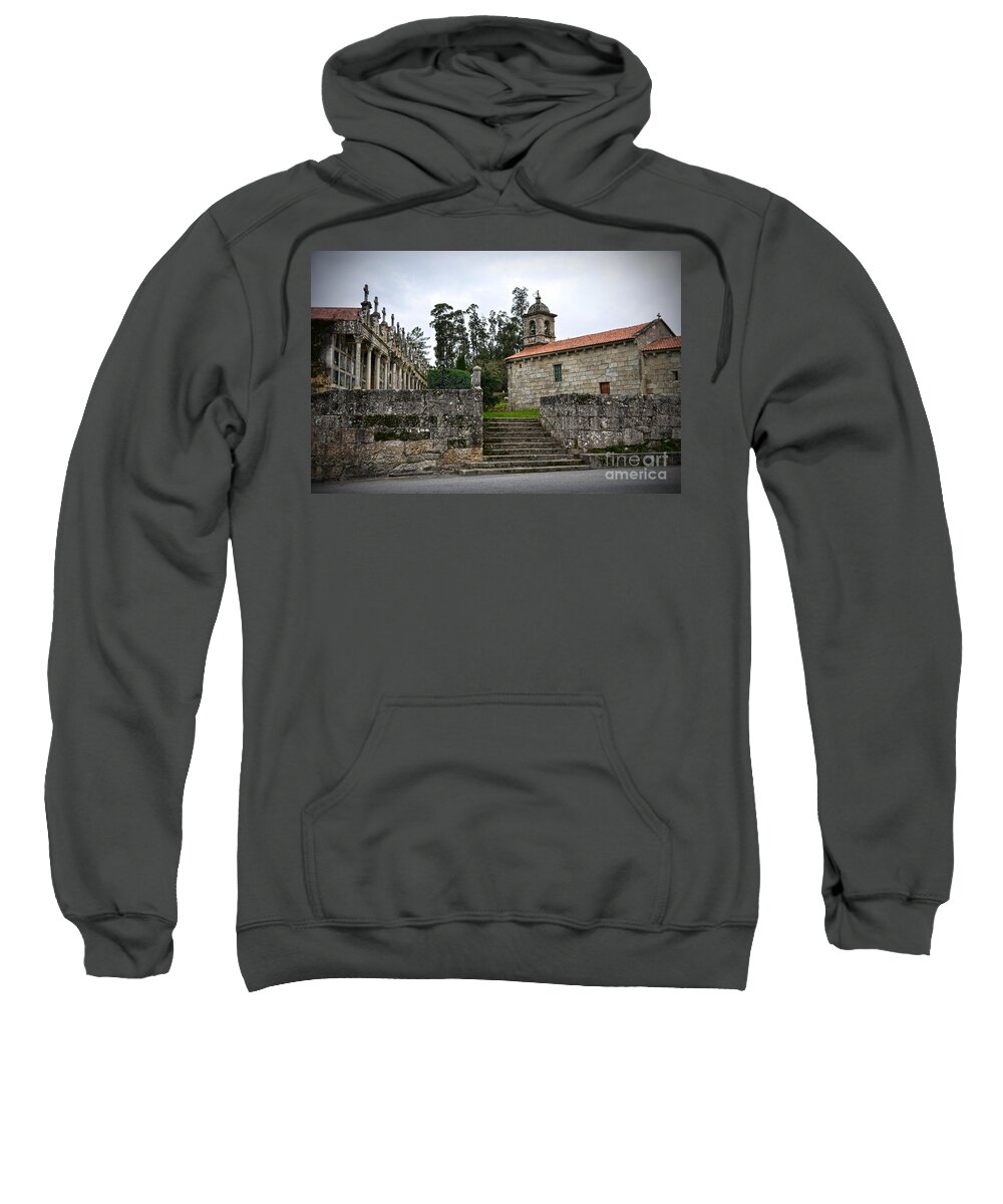Cemetery Sweatshirt featuring the photograph Church And Cemetery In A Small Village In Galicia by RicardMN Photography