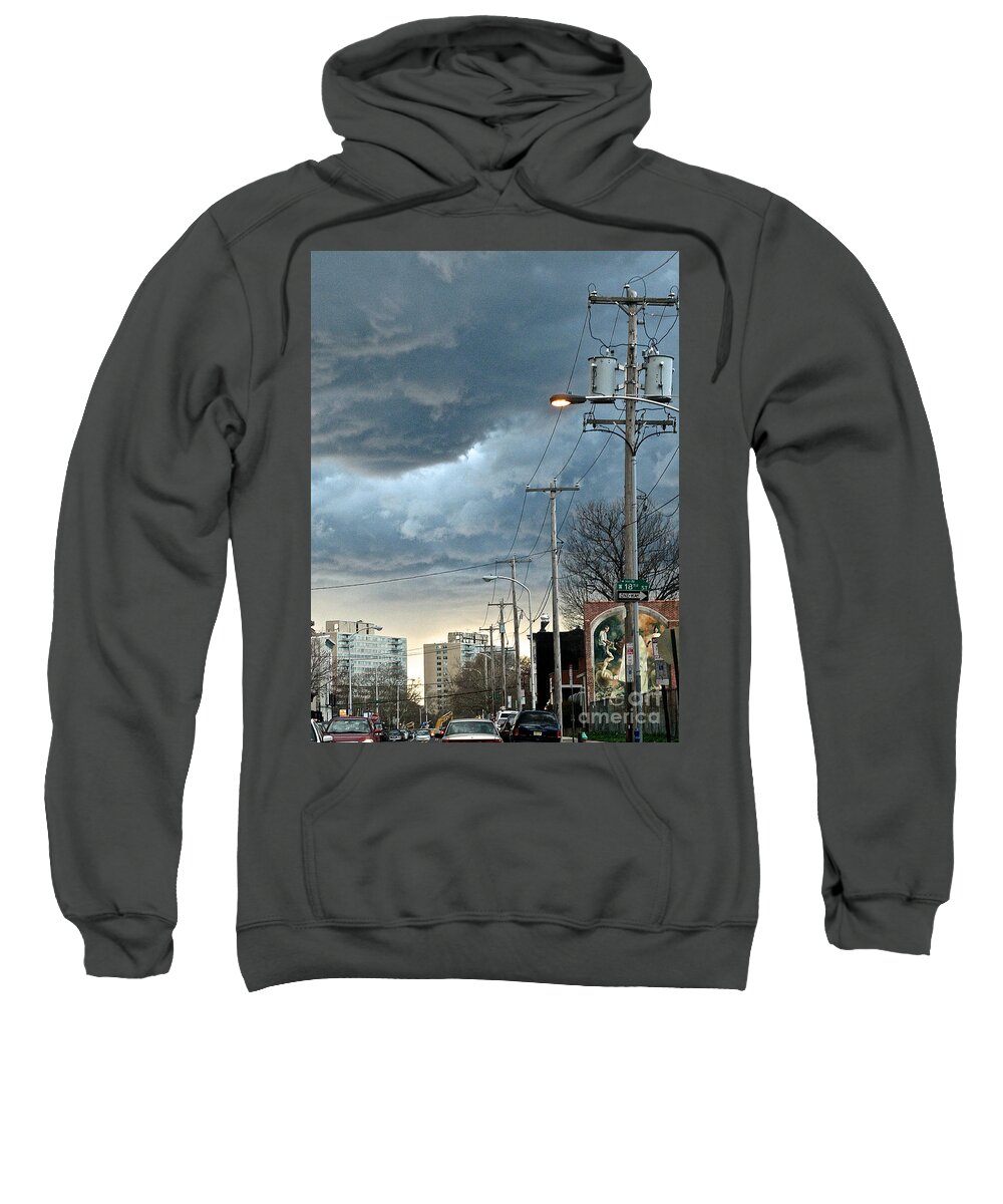 Clouds Sweatshirt featuring the photograph Clouds Over Philadelphia by Christopher Plummer