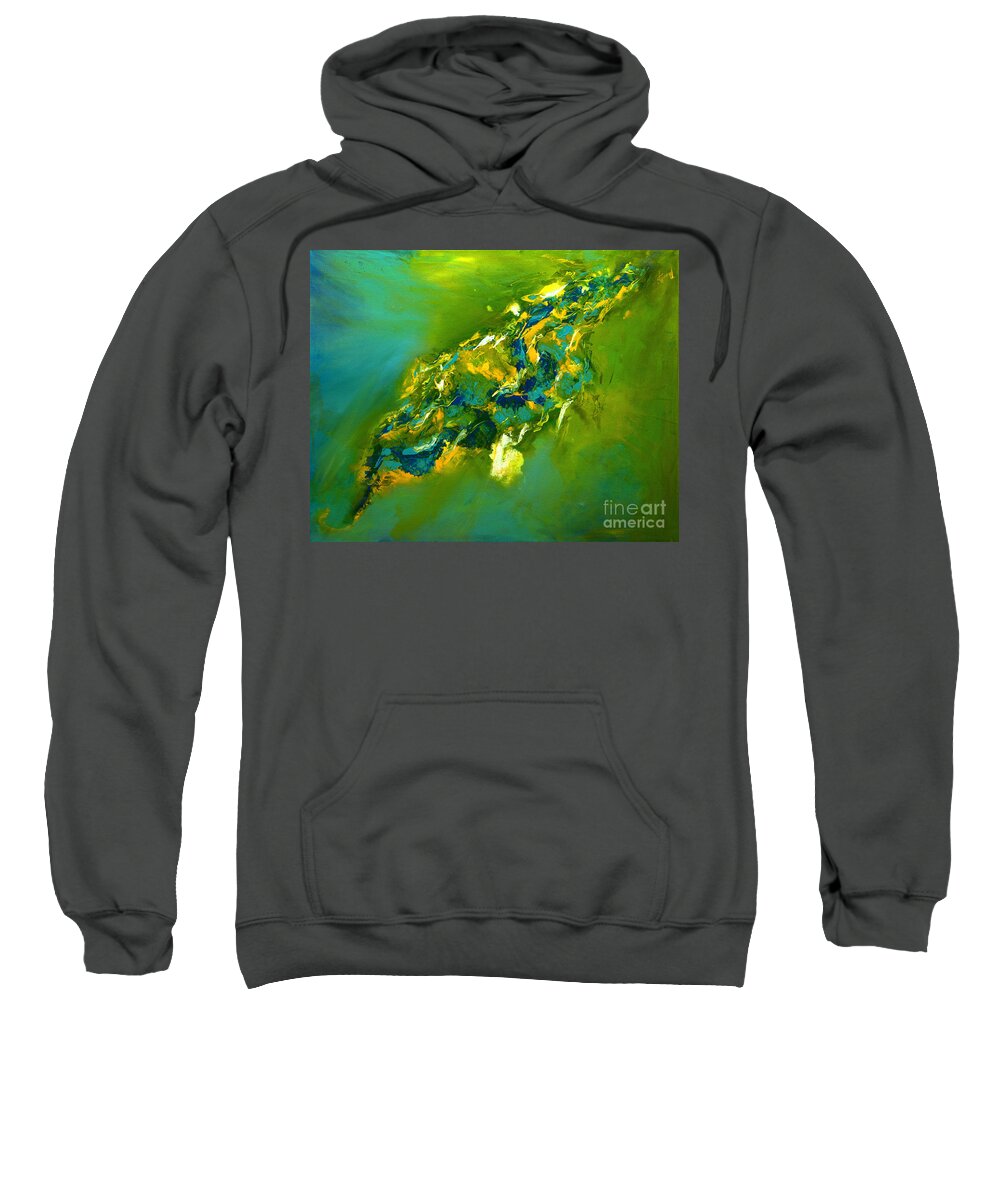 Swirl Sweatshirt featuring the painting Cold Shot by Preethi Mathialagan