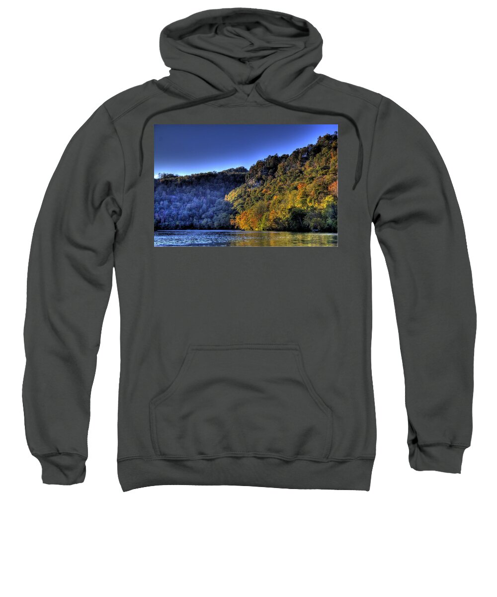 River Sweatshirt featuring the photograph Colorful Trees over a lake by Jonny D