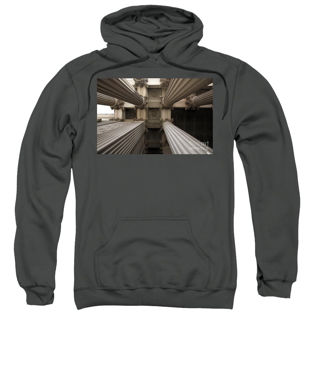 Architecture Sweatshirt featuring the photograph Columns at the National Archives in Washington DC by William Kuta